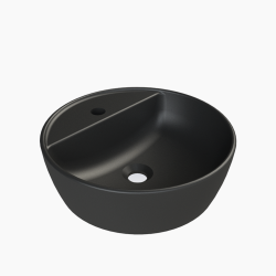 Επικαθήμενος Νιπτήρας Πορσελάνης Φ42cm Cerastyle One III 076407-97 Μαύρο Ματ